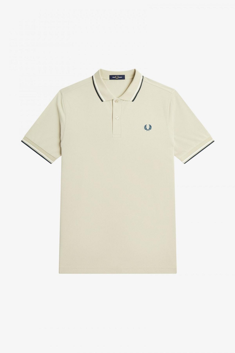 Fred Perry M3600 Fred Perry Shirt Herr Ljusvita Blå | SEIIZ28764