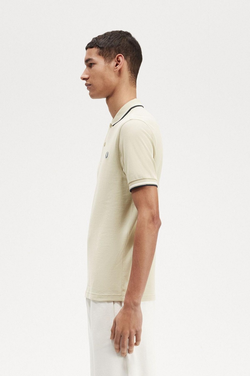 Fred Perry M3600 Fred Perry Shirt Herr Ljusvita Blå | SEIIZ28764