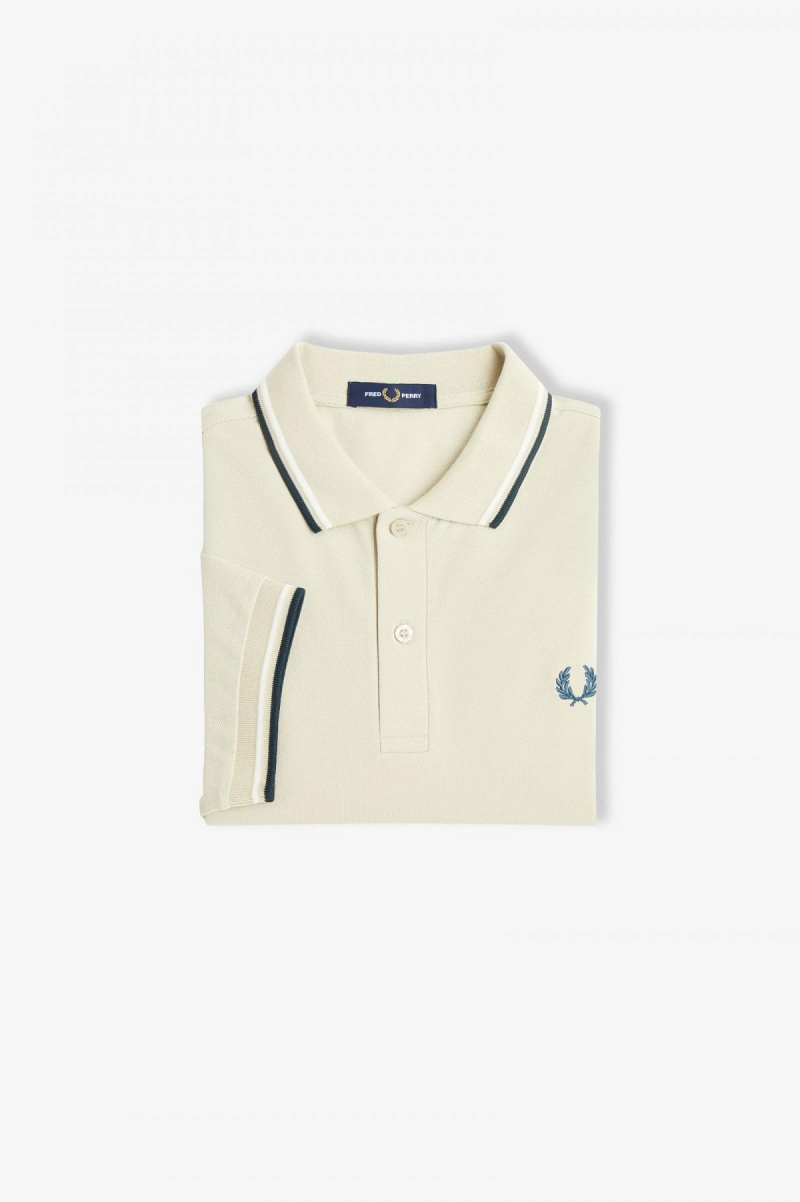 Fred Perry M3600 Fred Perry Shirt Herr Ljusvita Blå | SEIIZ28764