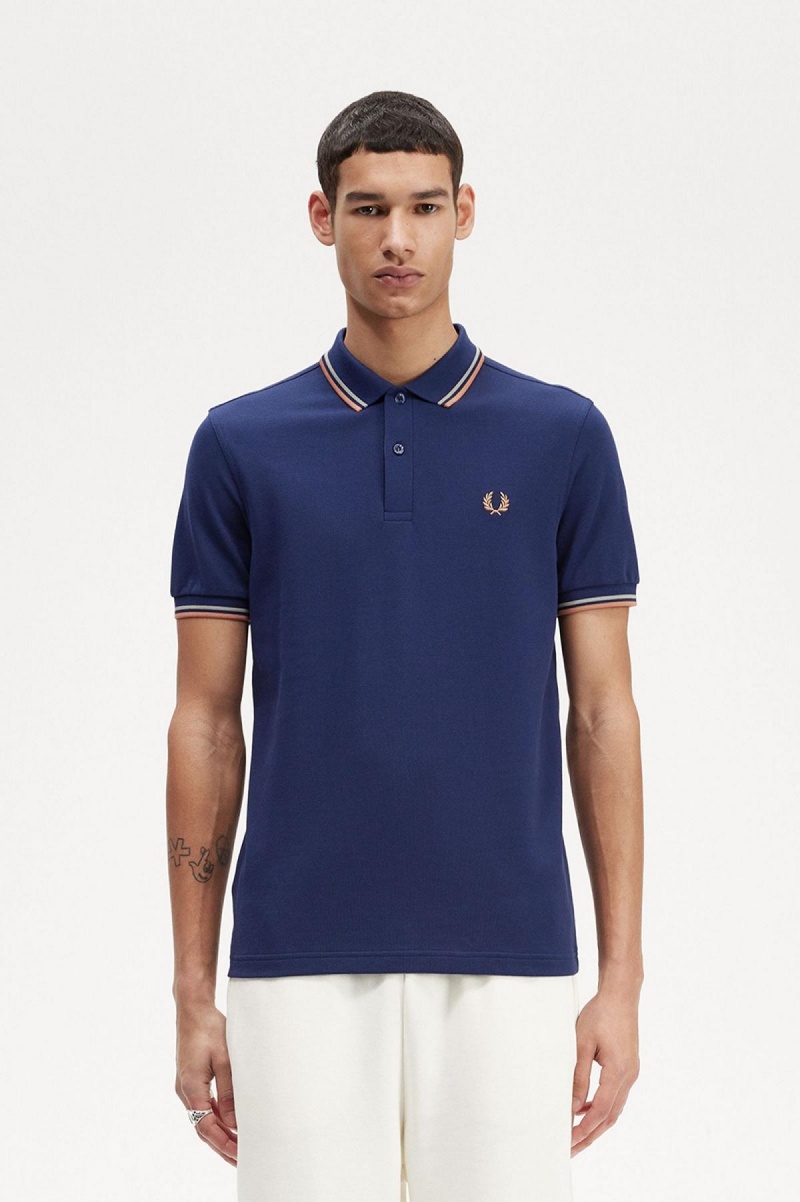 Fred Perry M3600 Fred Perry Shirt Herr Marinblå Ljus | XSEBH73401