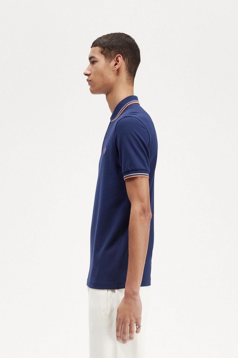 Fred Perry M3600 Fred Perry Shirt Herr Marinblå Ljus | XSEBH73401