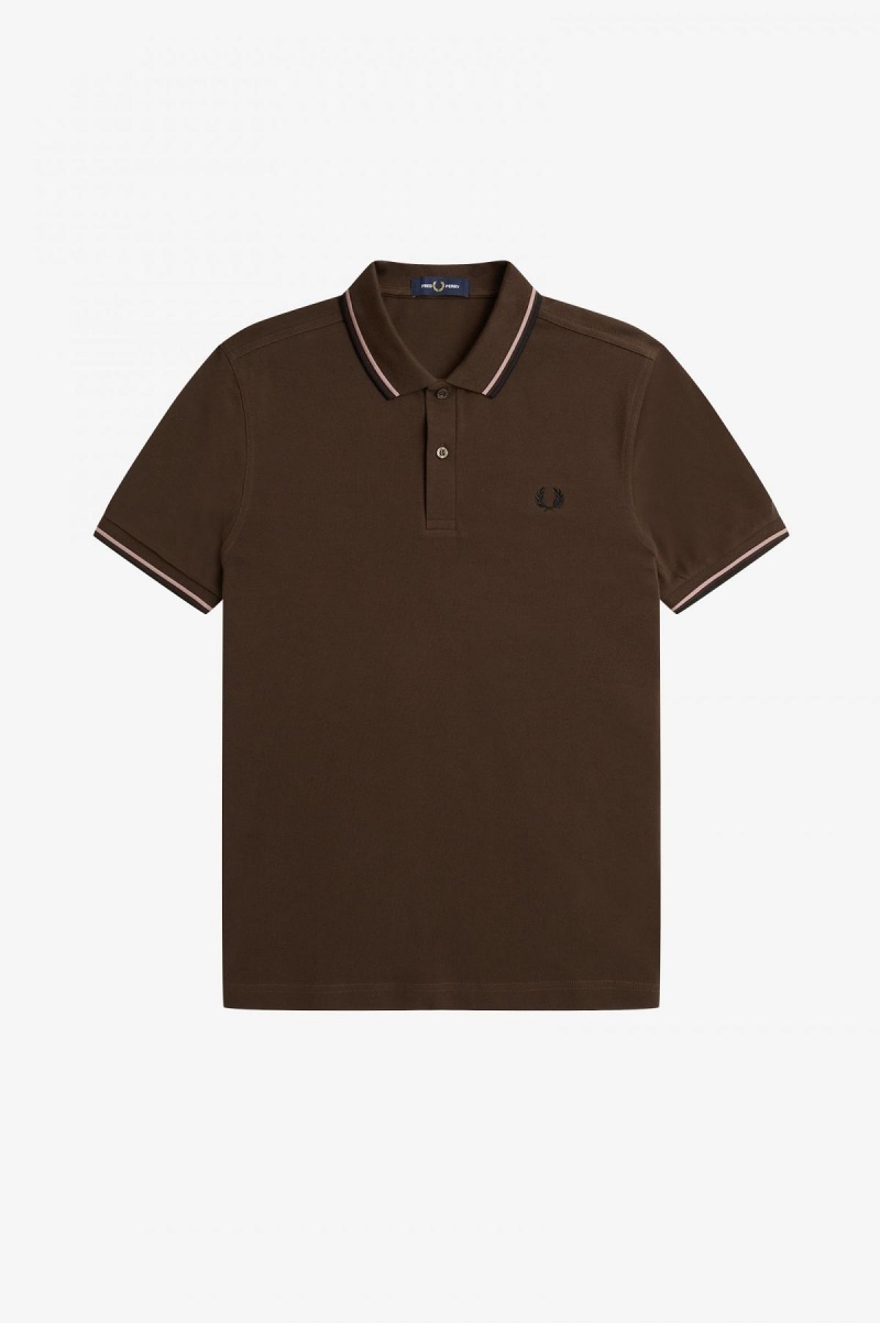 Fred Perry M3600 Fred Perry Shirt Herr Mörkrosa Svarta | SEXMI93934