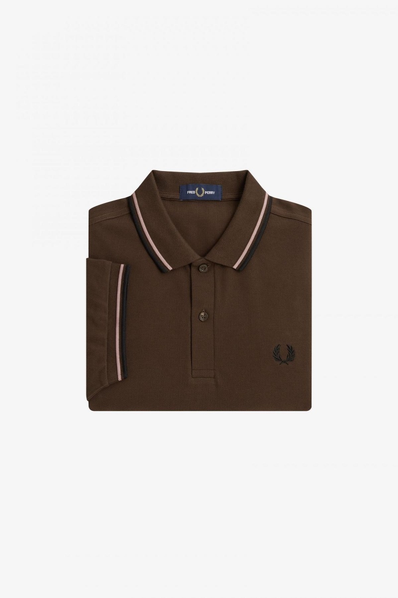 Fred Perry M3600 Fred Perry Shirt Herr Mörkrosa Svarta | SEXMI93934