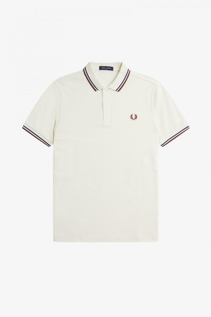 Fred Perry M3600 Fred Perry Shirt Herr Marinblå Bruna | YSEGT34792