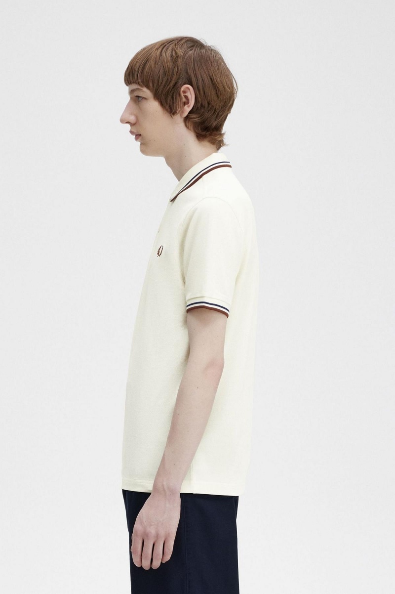 Fred Perry M3600 Fred Perry Shirt Herr Marinblå Bruna | YSEGT34792