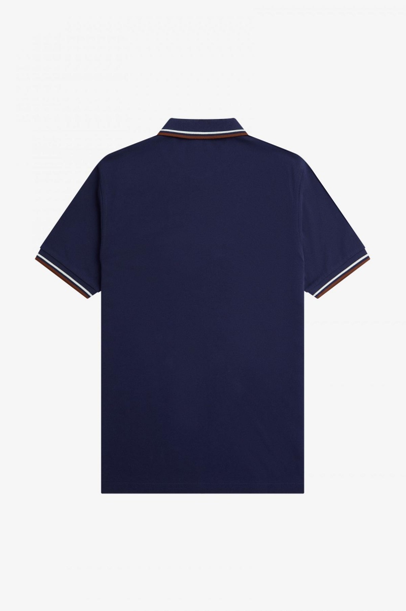 Fred Perry M3600 Fred Perry Shirt Herr Marinblå Bruna | GSEEC96861