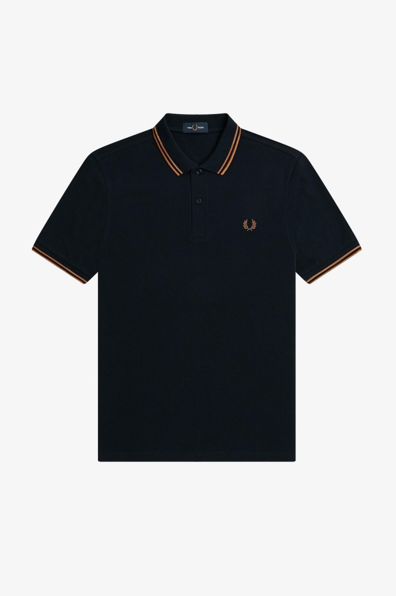 Fred Perry M3600 Fred Perry Shirt Herr Marinblå Mörkmörk | SEXBR17429