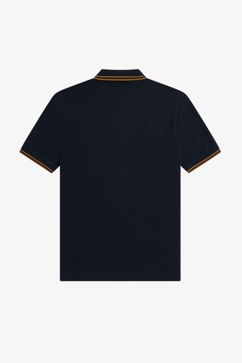 Fred Perry M3600 Fred Perry Shirt Herr Marinblå Mörkmörk | SEXBR17429