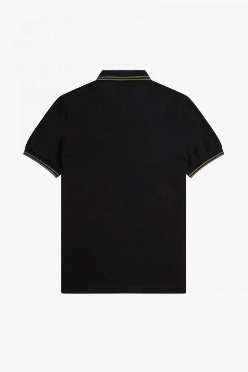 Fred Perry M3600 Fred Perry Shirt Herr Svarta Gröna Gröna | BSESD19199