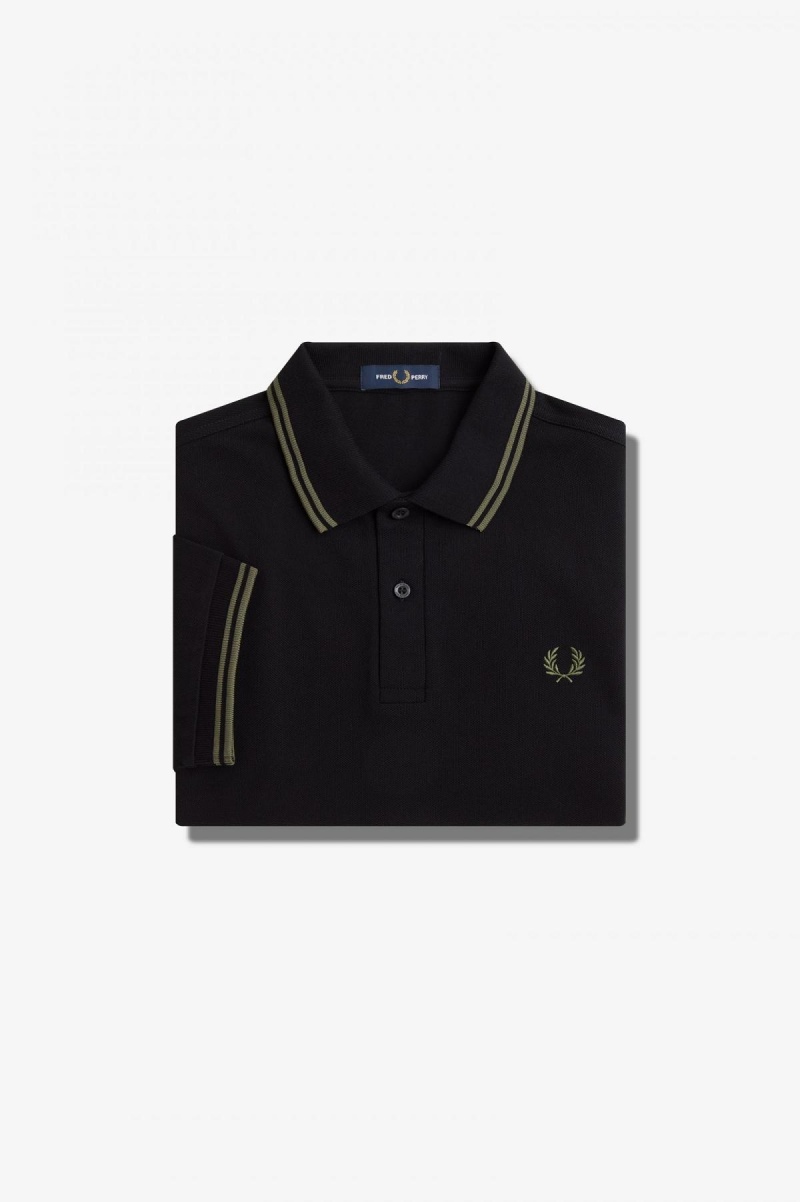 Fred Perry M3600 Fred Perry Shirt Herr Svarta Gröna Gröna | BSESD19199