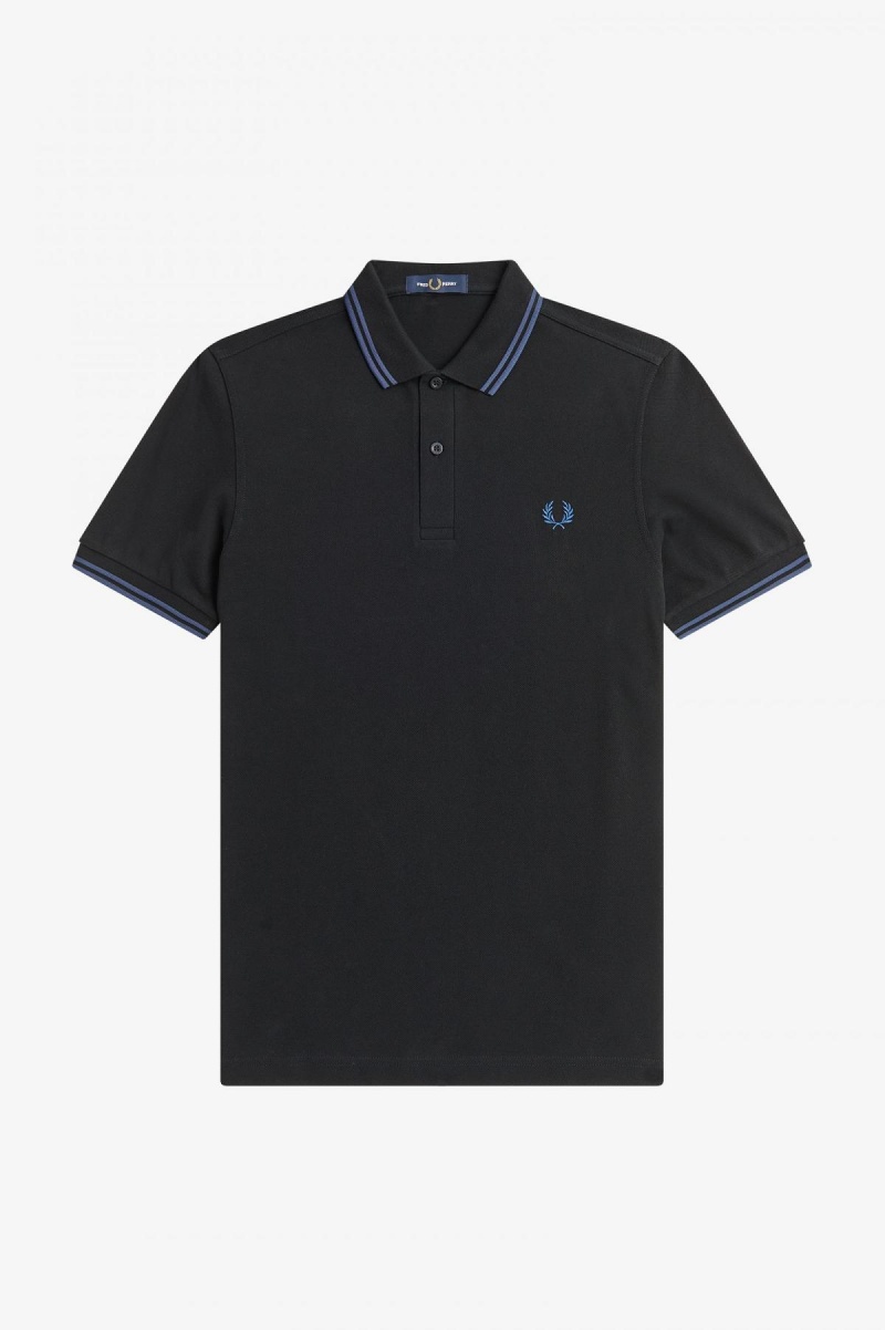 Fred Perry M3600 Fred Perry Shirt Herr Svarta Blå Blå | SSEVO10525