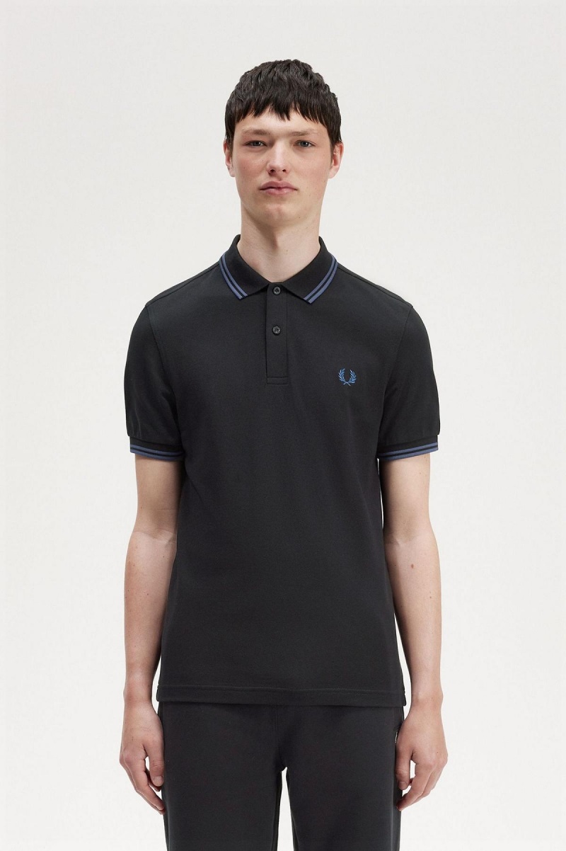 Fred Perry M3600 Fred Perry Shirt Herr Svarta Blå Blå | SSEVO10525