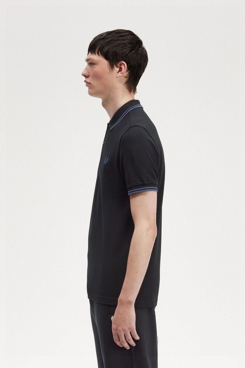 Fred Perry M3600 Fred Perry Shirt Herr Svarta Blå Blå | SSEVO10525