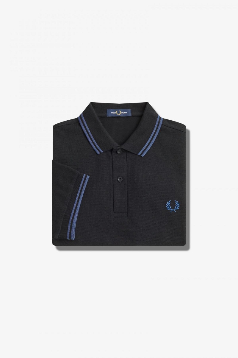 Fred Perry M3600 Fred Perry Shirt Herr Svarta Blå Blå | SSEVO10525