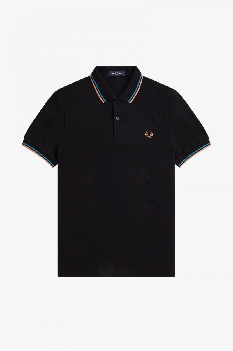 Fred Perry M3600 Fred Perry Shirt Herr Svarta Blå Ljus | SECVG41537