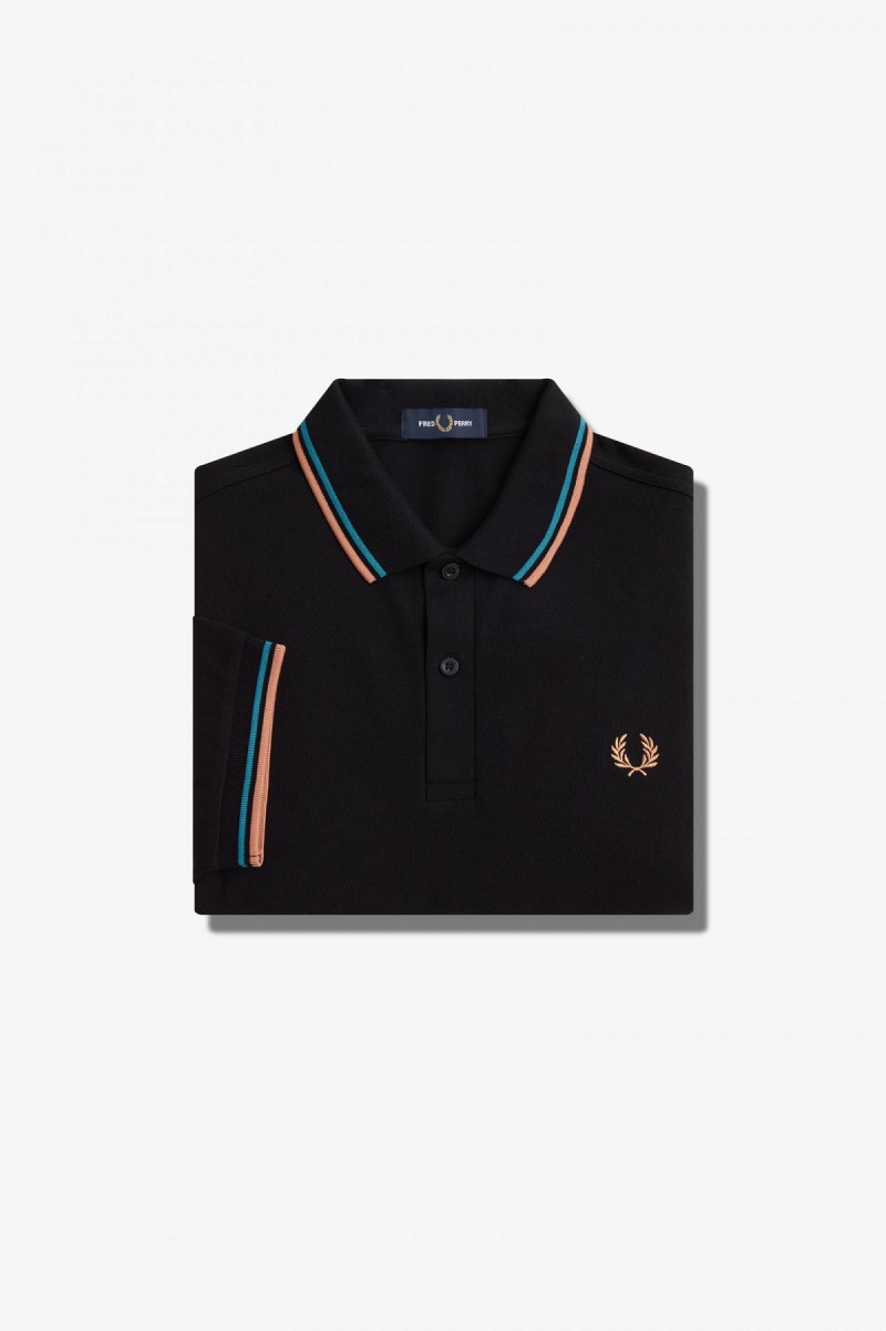 Fred Perry M3600 Fred Perry Shirt Herr Svarta Blå Ljus | SECVG41537