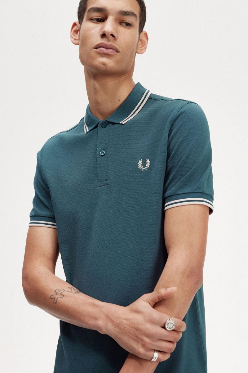 Fred Perry M3600 Piketröja Herr Blå Ljusljus | SEJVR59530