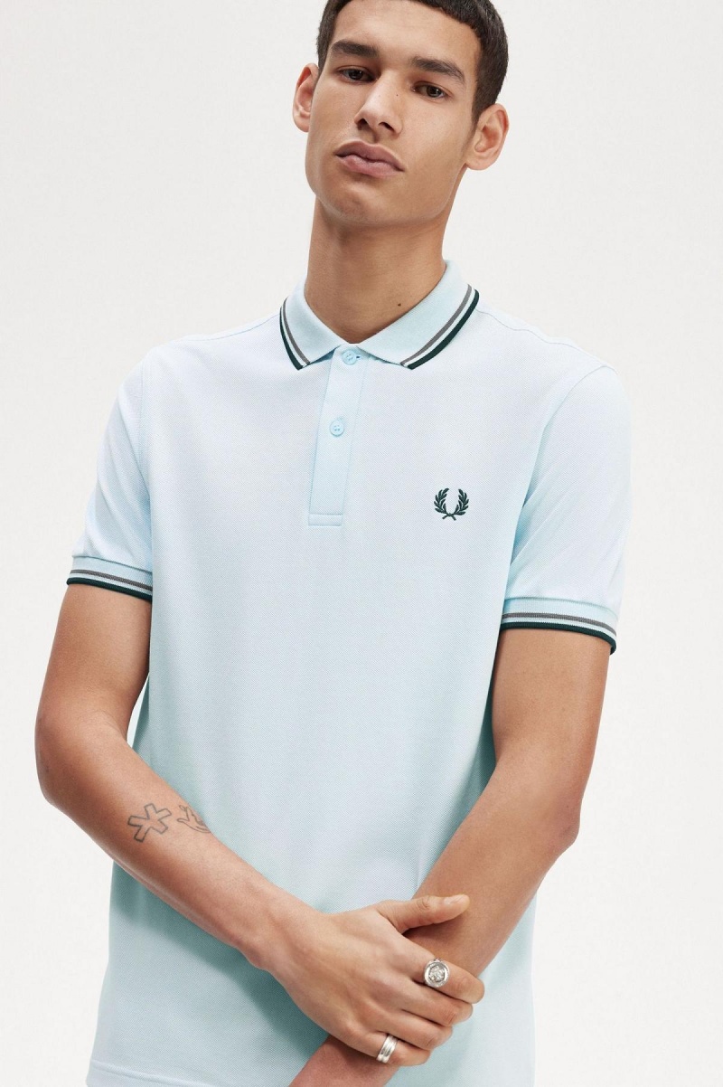 Fred Perry M3600 Piketröja Herr Ljusgröna Svarta | FSEHY91031