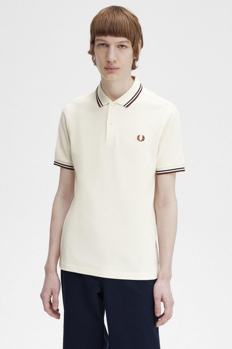 Fred Perry M3600 Piketröja Herr Marinblå Bruna | ASEWC66475