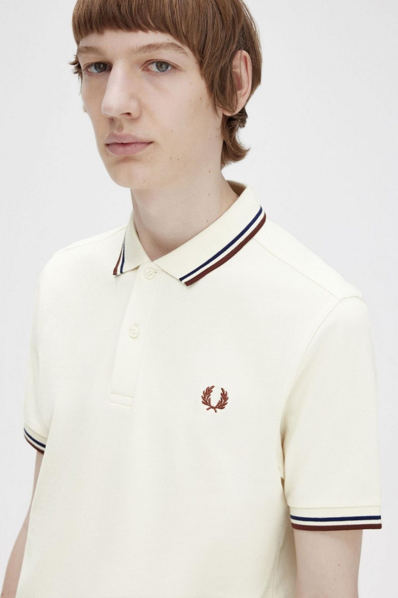 Fred Perry M3600 Piketröja Herr Marinblå Bruna | ASEWC66475