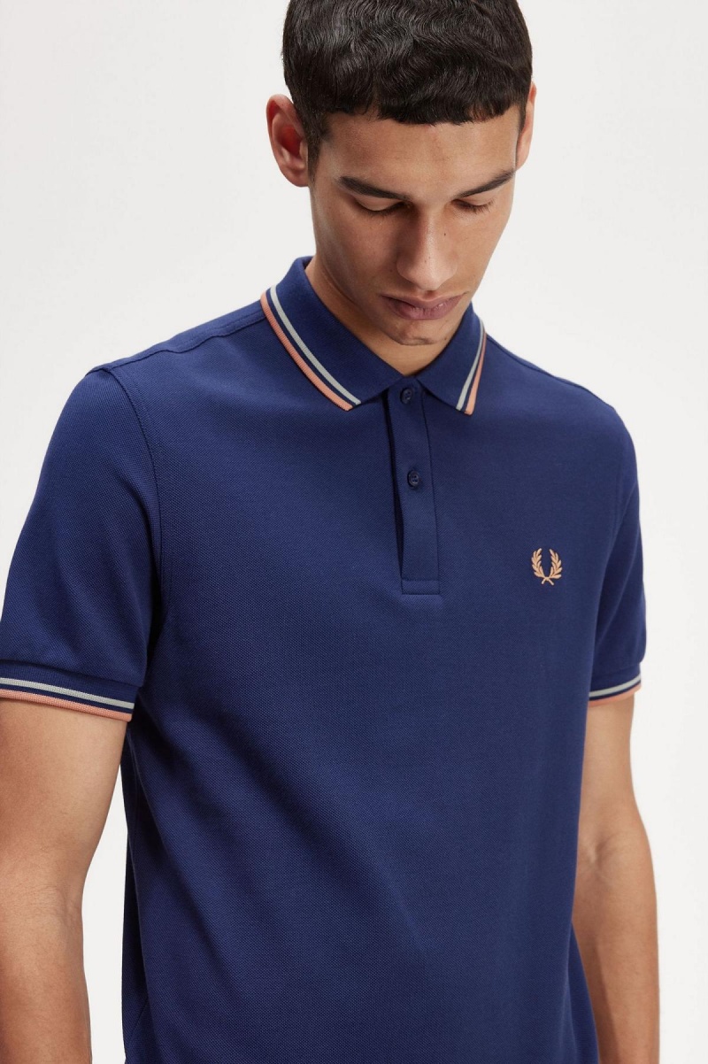 Fred Perry M3600 Piketröja Herr Marinblå Ljus | SEDFL17375