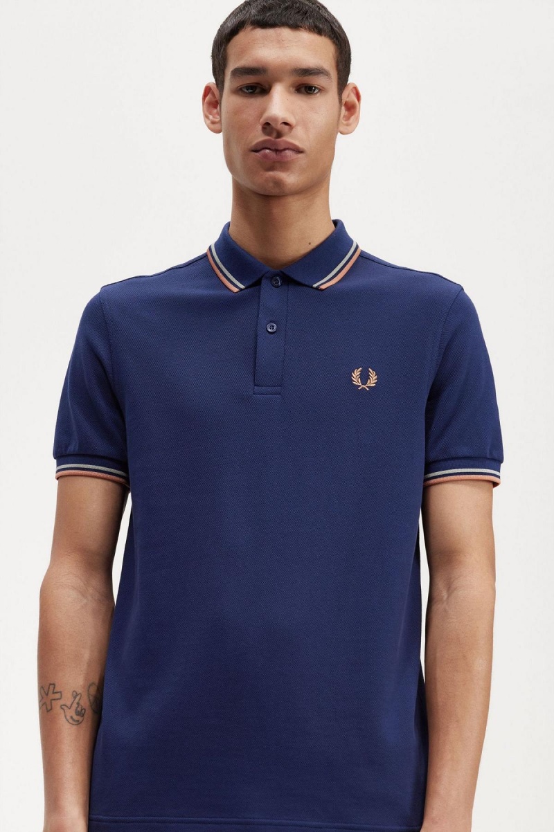 Fred Perry M3600 Piketröja Herr Marinblå Ljus | SEDFL17375