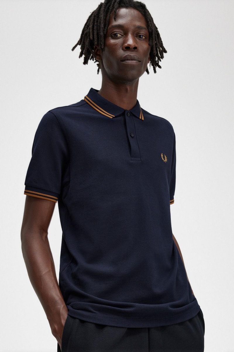 Fred Perry M3600 Piketröja Herr Marinblå Mörkmörk | YSEGT77567