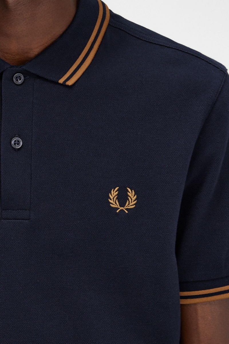 Fred Perry M3600 Piketröja Herr Marinblå Mörkmörk | YSEGT77567