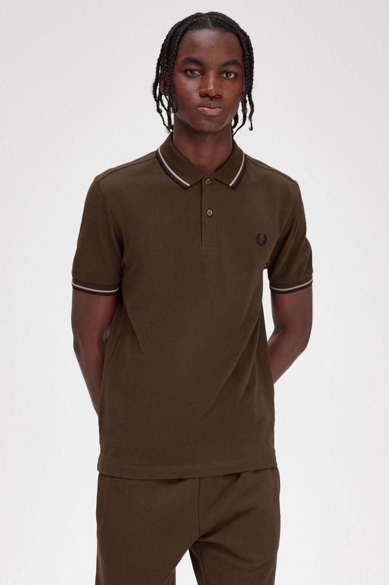 Fred Perry M3600 Piketröja Herr Mörkrosa Svarta | MSEFT48215