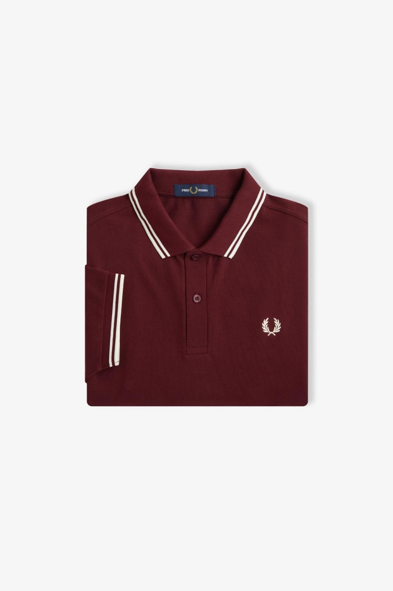 Fred Perry M3600 Piketröja Herr Oxblood / Ecru / Ecru | SEZPD82861