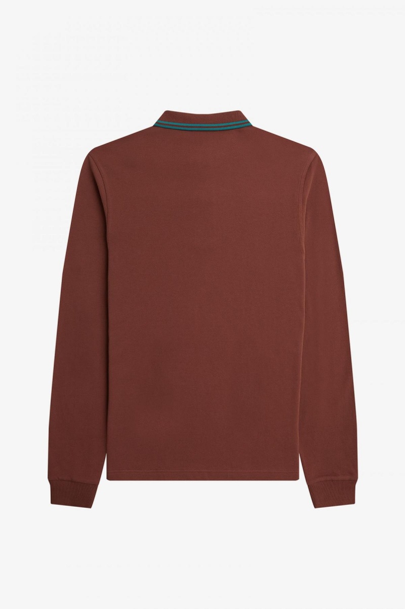 Fred Perry M3636 Fred Perry Shirt Herr Bruna Mörkmintgröna Mörkmintgröna | SENZX23440