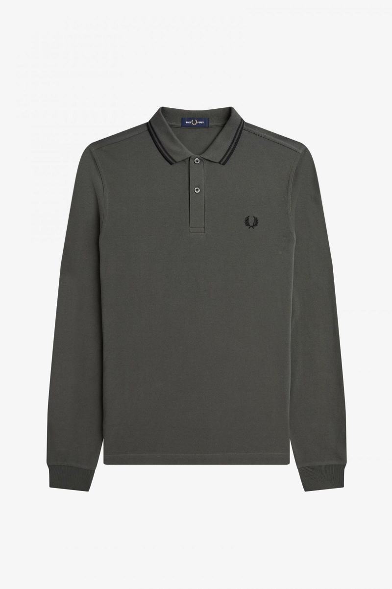 Fred Perry M3636 Fred Perry Shirt Herr Gröna Svarta Svarta | ASEWC69004