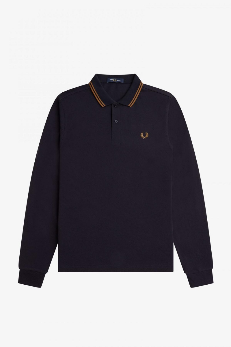 Fred Perry M3636 Fred Perry Shirt Herr Marinblå Mörkmörk | ZSEMJ52989