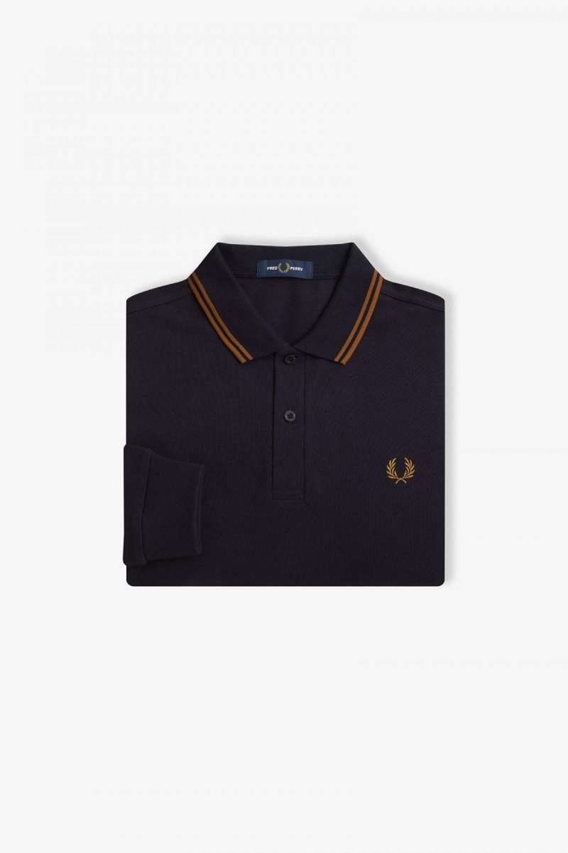 Fred Perry M3636 Fred Perry Shirt Herr Marinblå Mörkmörk | ZSEMJ52989