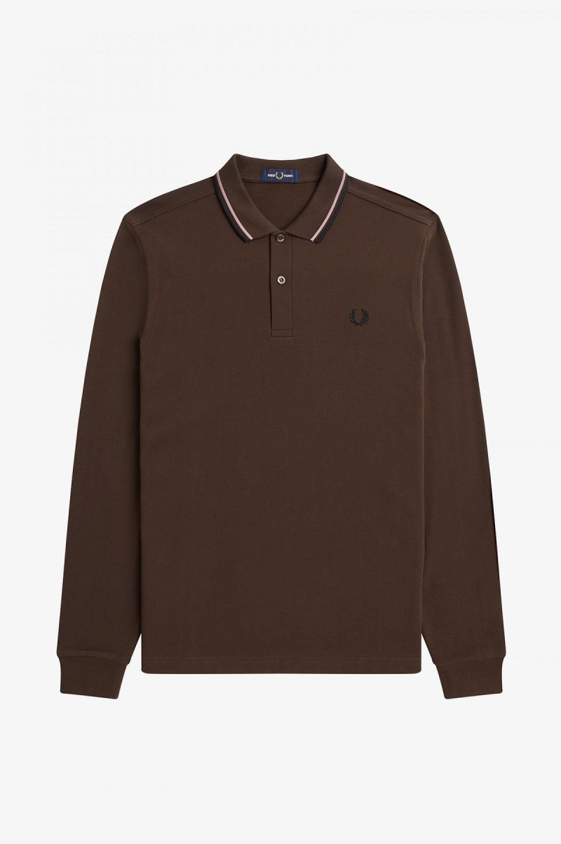 Fred Perry M3636 Fred Perry Shirt Herr Mörkrosa Svarta | SEXMI51869