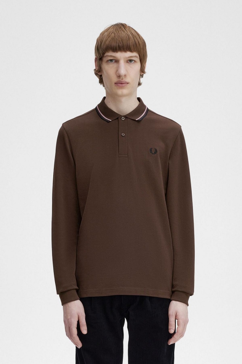 Fred Perry M3636 Fred Perry Shirt Herr Mörkrosa Svarta | SEXMI51869