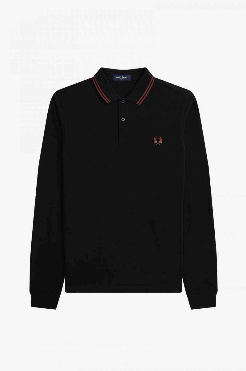 Fred Perry M3636 Fred Perry Shirt Herr Svarta Bruna Bruna | XSEGW64425