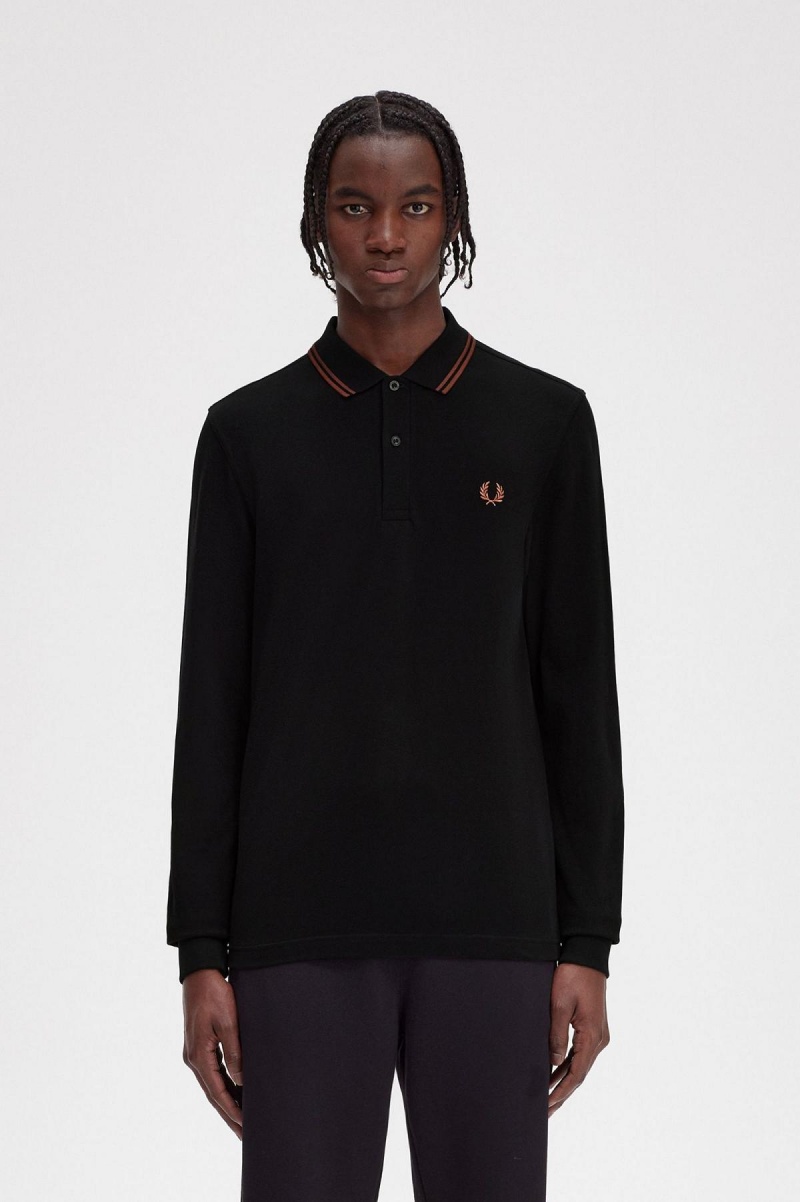 Fred Perry M3636 Fred Perry Shirt Herr Svarta Bruna Bruna | XSEGW64425