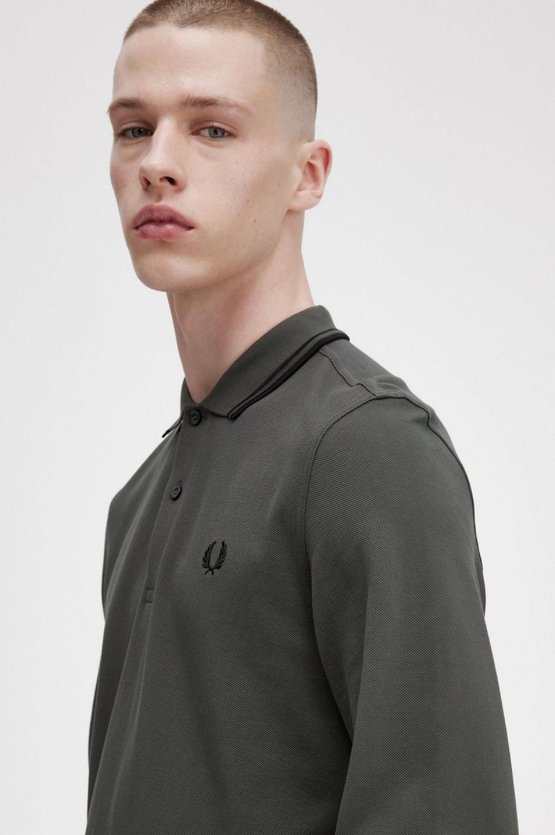 Fred Perry M3636 Piketröja Herr Gröna Svarta Svarta | SEJKU66064