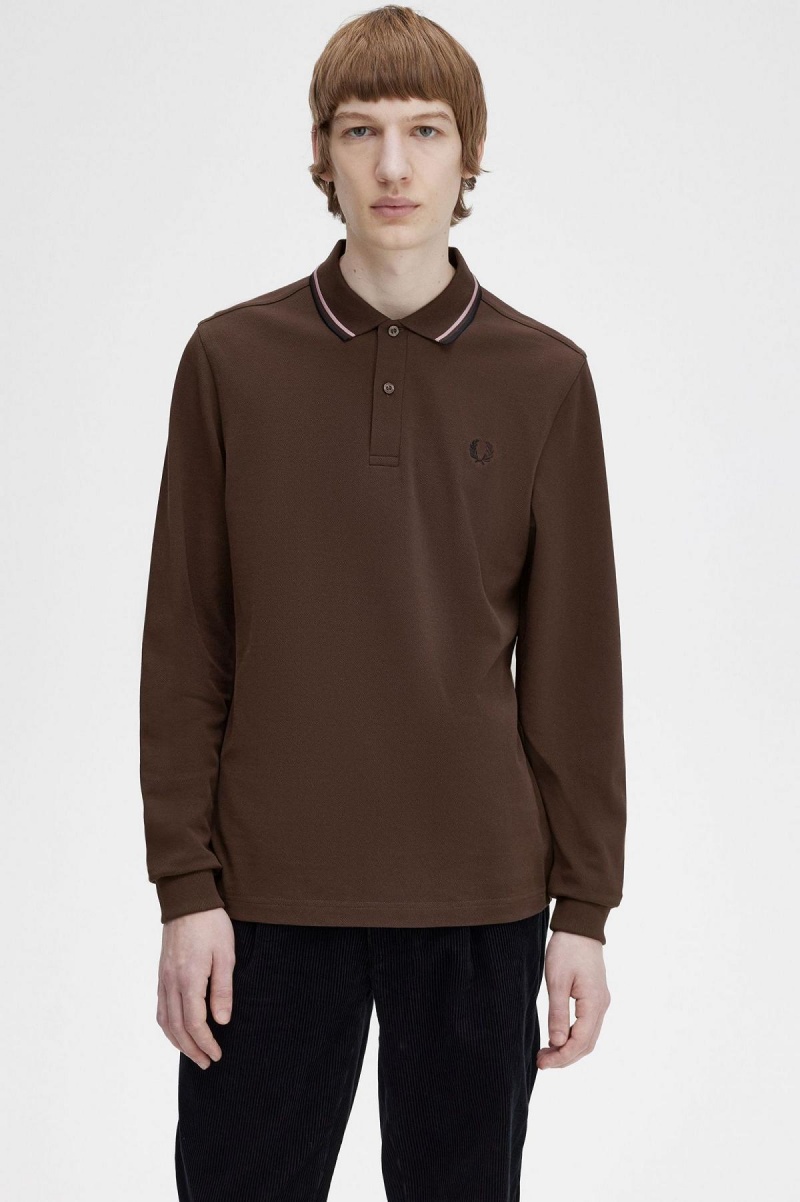 Fred Perry M3636 Piketröja Herr Mörkrosa Svarta | SEQAV60456