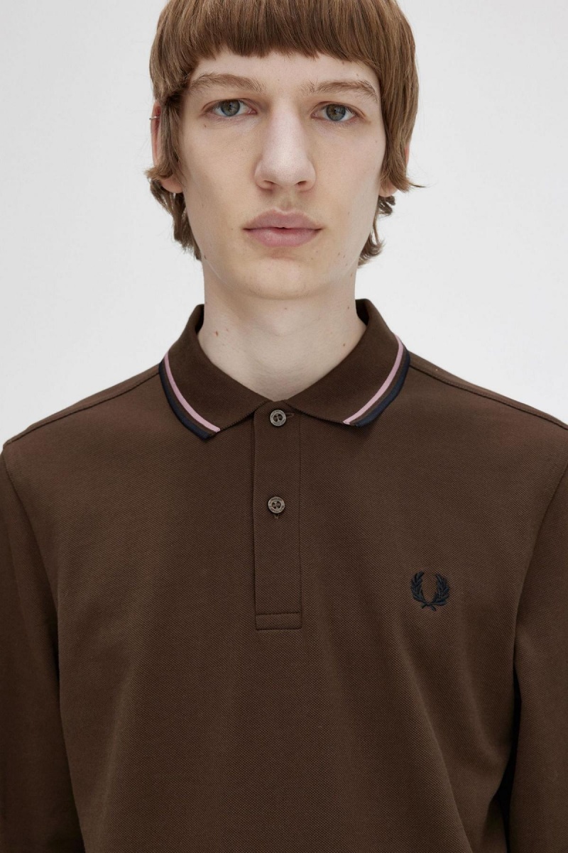 Fred Perry M3636 Piketröja Herr Mörkrosa Svarta | SEQAV60456