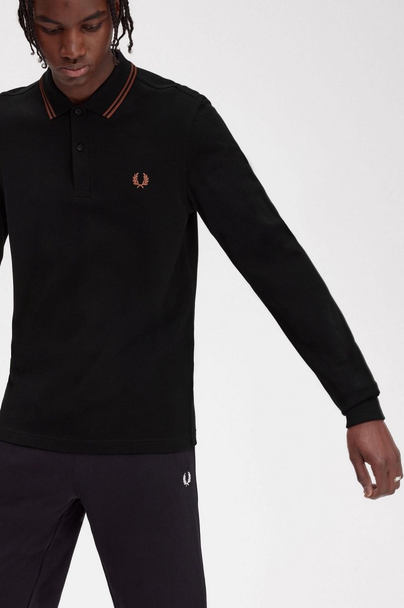 Fred Perry M3636 Piketröja Herr Svarta Bruna Bruna | SEICD47400