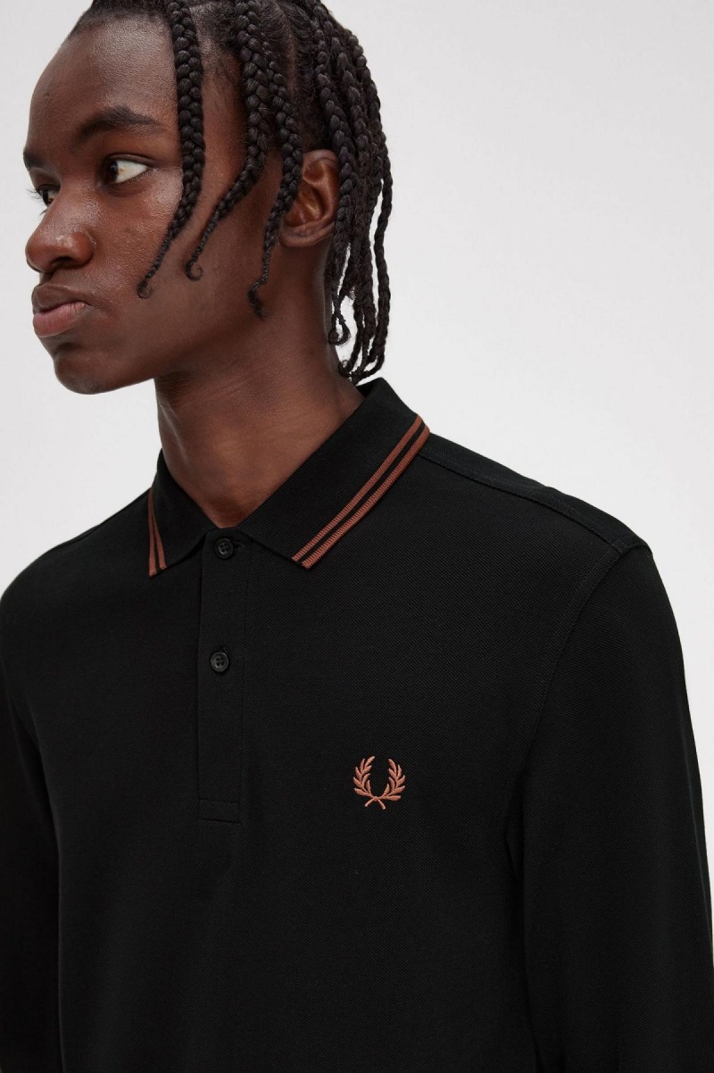 Fred Perry M3636 Piketröja Herr Svarta Bruna Bruna | SEICD47400