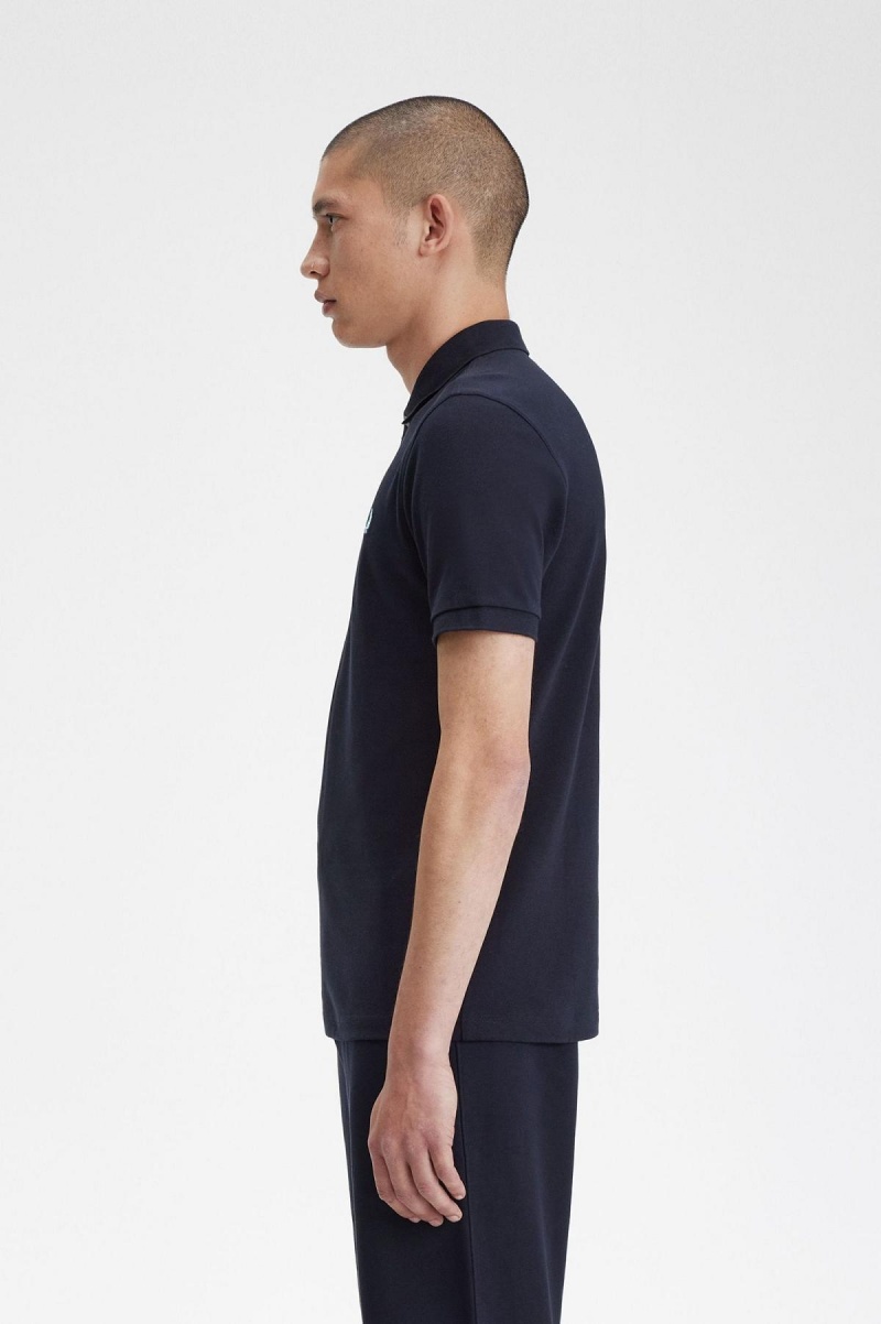 Fred Perry M3 Fred Perry Shirt Herr Marinblå | USETG38387