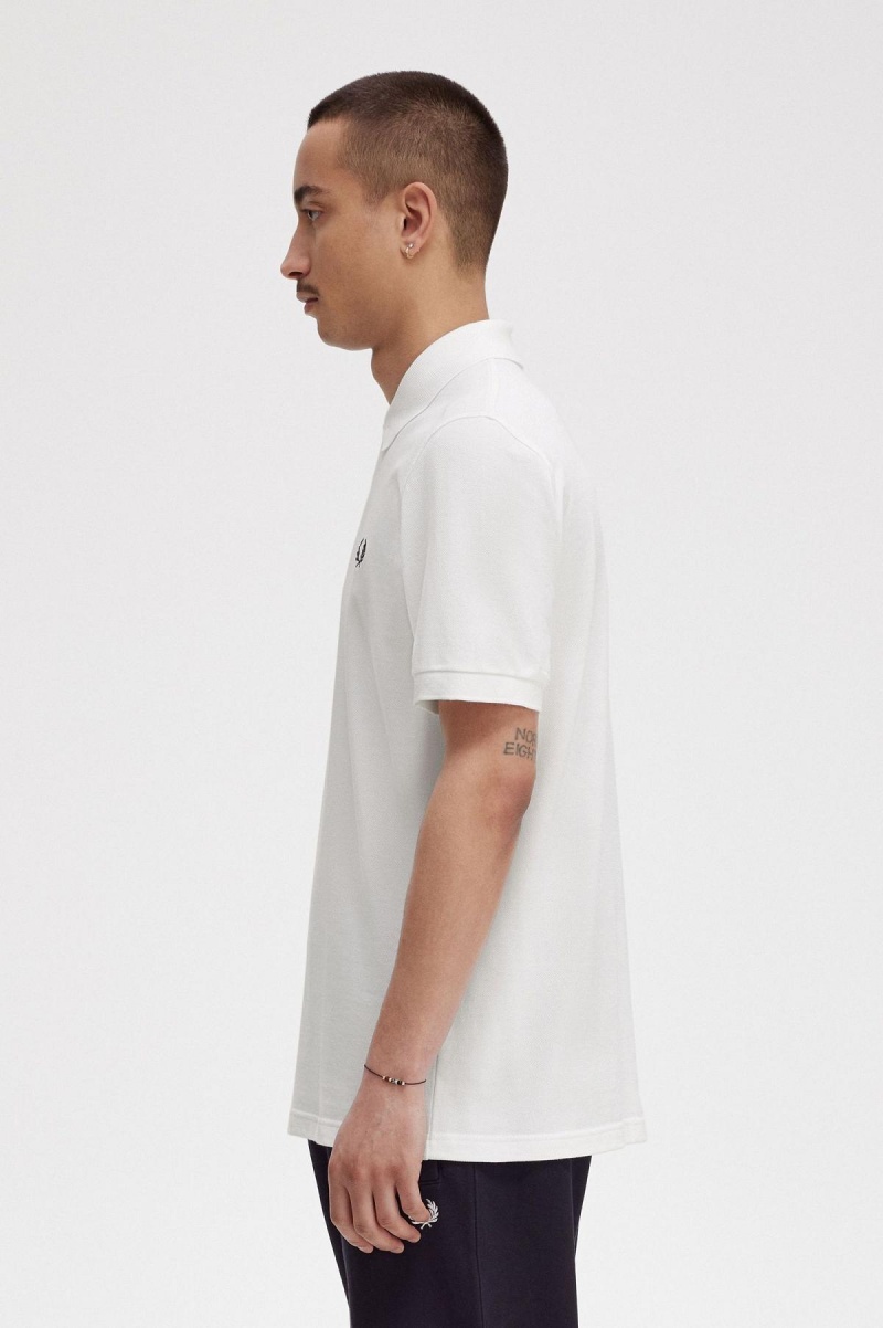 Fred Perry M3 Fred Perry Shirt Herr Vita Marinblå | ZSENQ80721