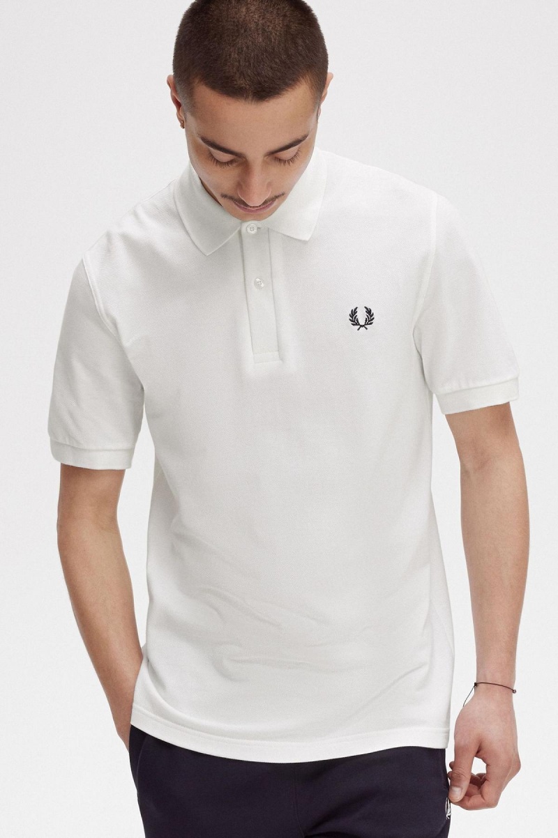 Fred Perry M3 Piketröja Herr Vita Marinblå | SSENY80266