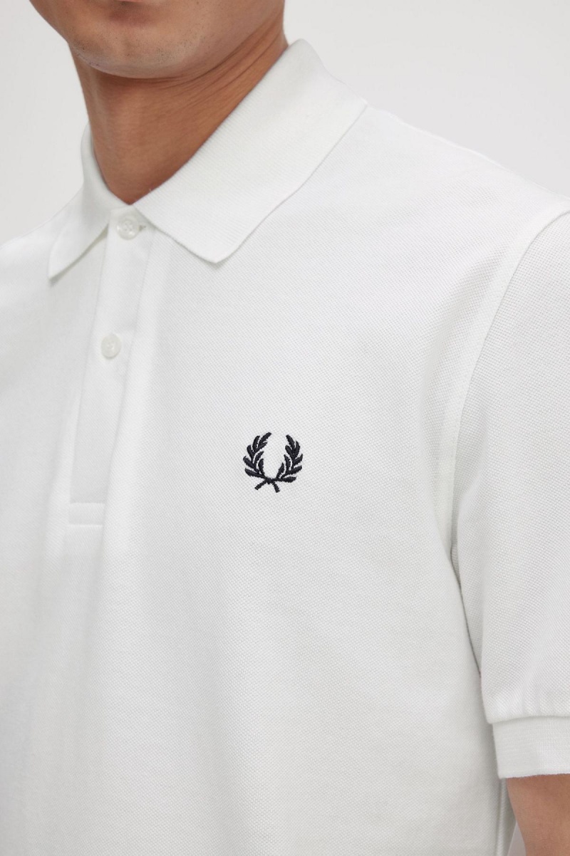 Fred Perry M3 Piketröja Herr Vita Marinblå | SSENY80266