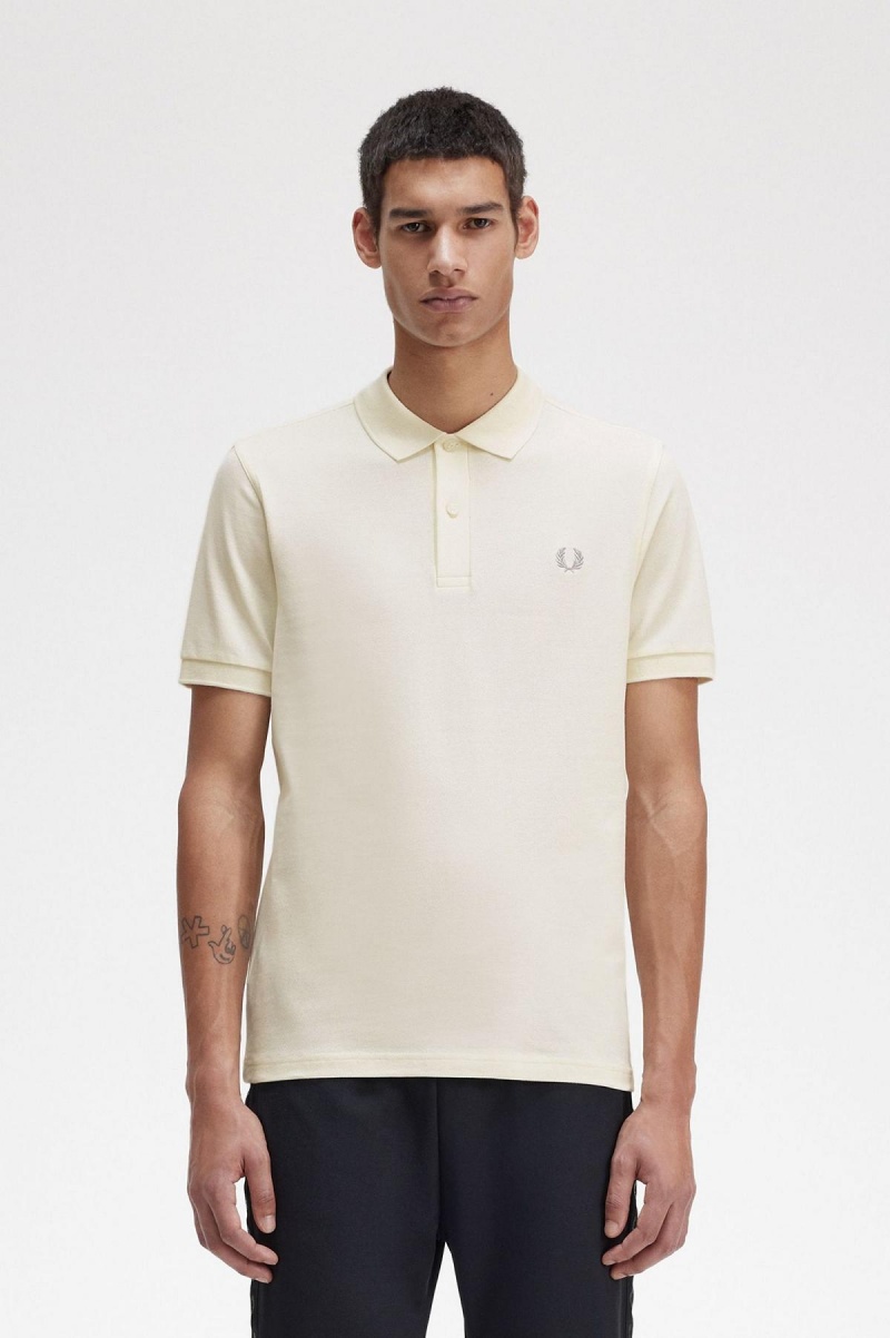 Fred Perry M6000 Fred Perry Shirt Herr Ecru / Limestone | XSEGW39375