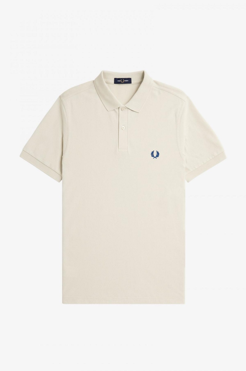 Fred Perry M6000 Fred Perry Shirt Herr Ecru / Shaded Cobalt | MSEFT17919