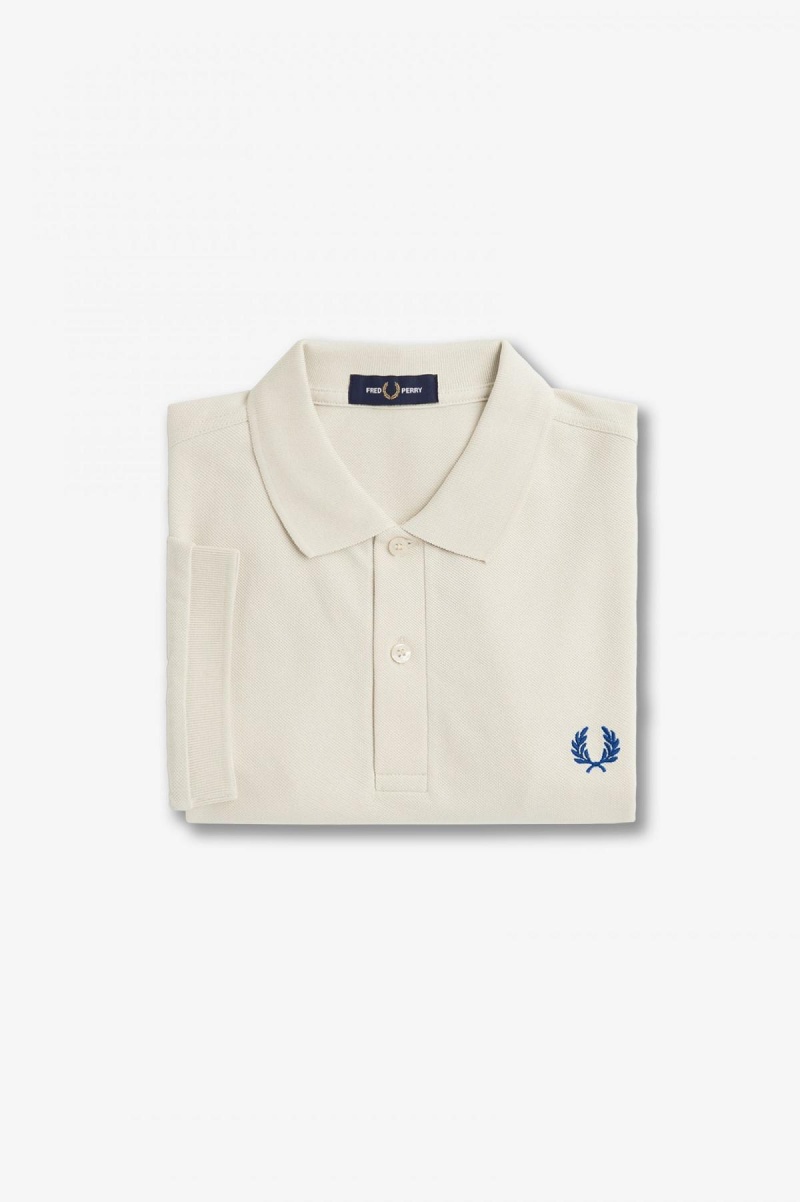 Fred Perry M6000 Fred Perry Shirt Herr Ecru / Shaded Cobalt | MSEFT17919